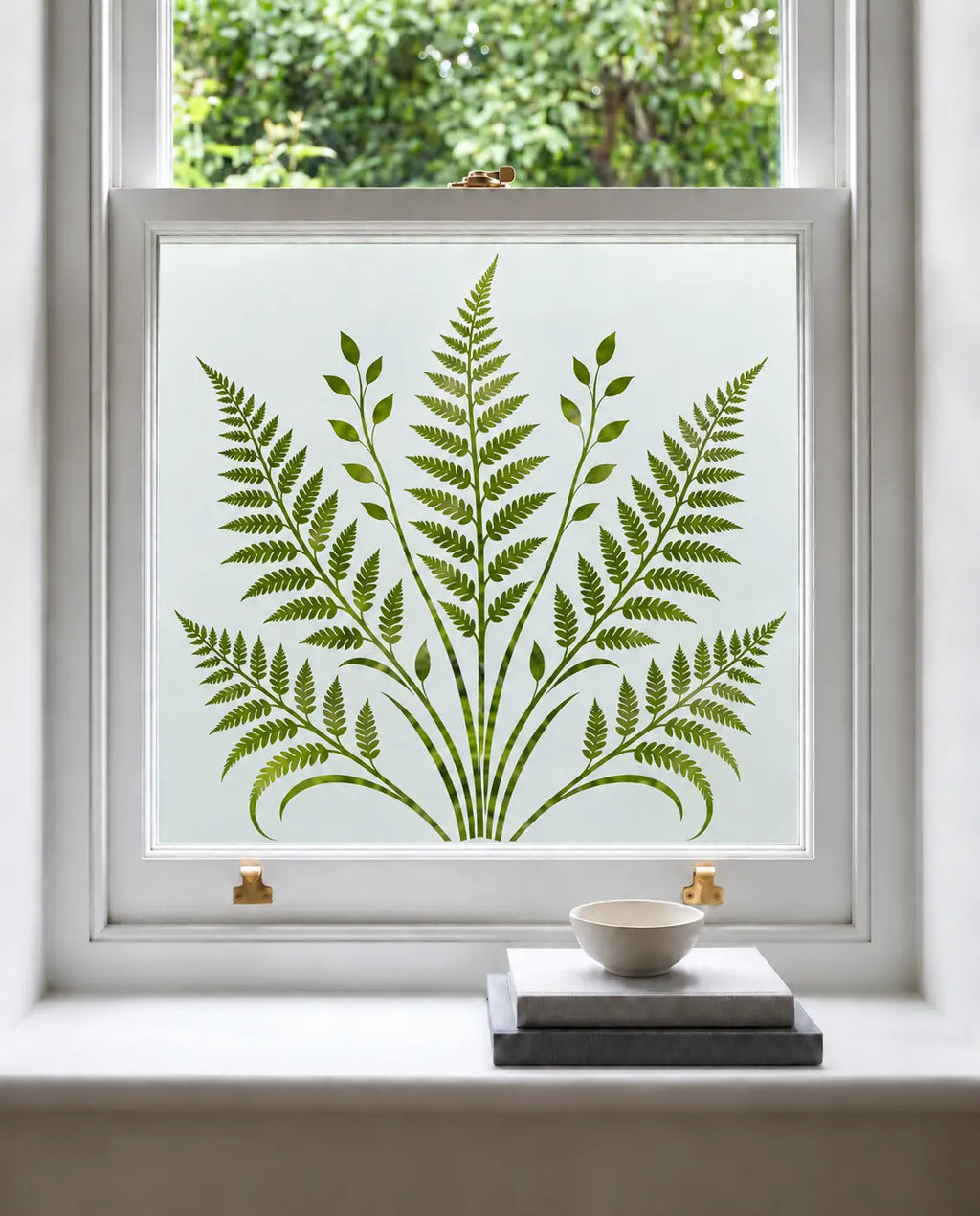 Fern Leaf Frosted Privacy Window Film