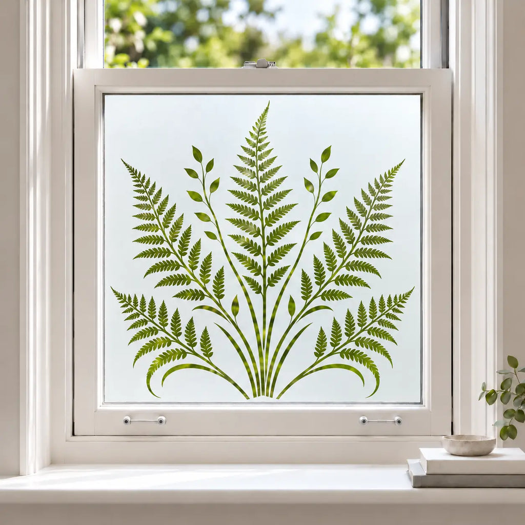 Fern Leaf Frosted Privacy Window Film