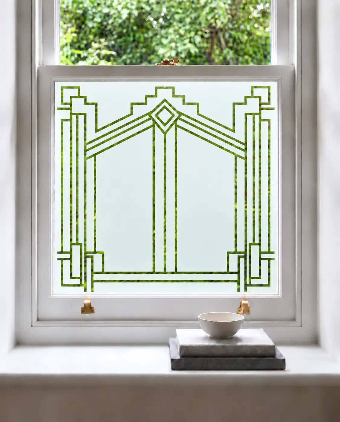 Art Deco Diamond Frosted Privacy Window Film