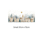 Double-Sided Christmas Window Sticker, Winter Village Reusable Decal Creative Windows