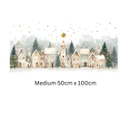 Christmas Window Sticker, Winter Town Scene, Double-Sided Reusable Decal Creative Windows