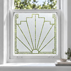 Privacy Window Film Art Deco Sunburst Frosted Glass Design