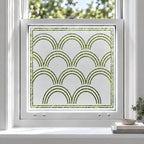 Privacy Window Film Art Deco Scalloped Frosted Glass Design