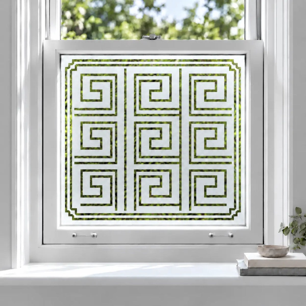 Privacy Window Film Art Deco Geometric Square Design