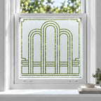Privacy Window Film Art Deco Arched Frosted Glass Design