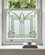 Art Deco Geometric Frosted Privacy Window Film