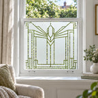 Art Deco Geometric Frosted Privacy Window Film