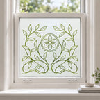 Art Nouveau Floral Medallion Privacy Window Film
