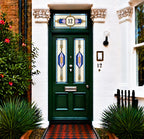 Privacy Window Film Stained Glass Sapphire Door Panels and Transom