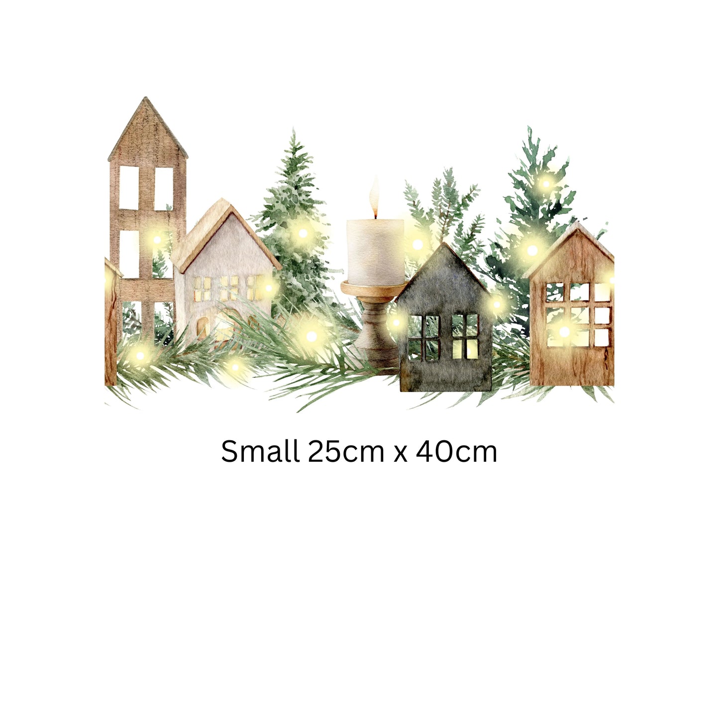 Double-Sided Christmas Window Sticker: Winter Scene Reusable Decal