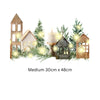 Double-Sided Christmas Window Sticker: Winter Scene Reusable Decal
