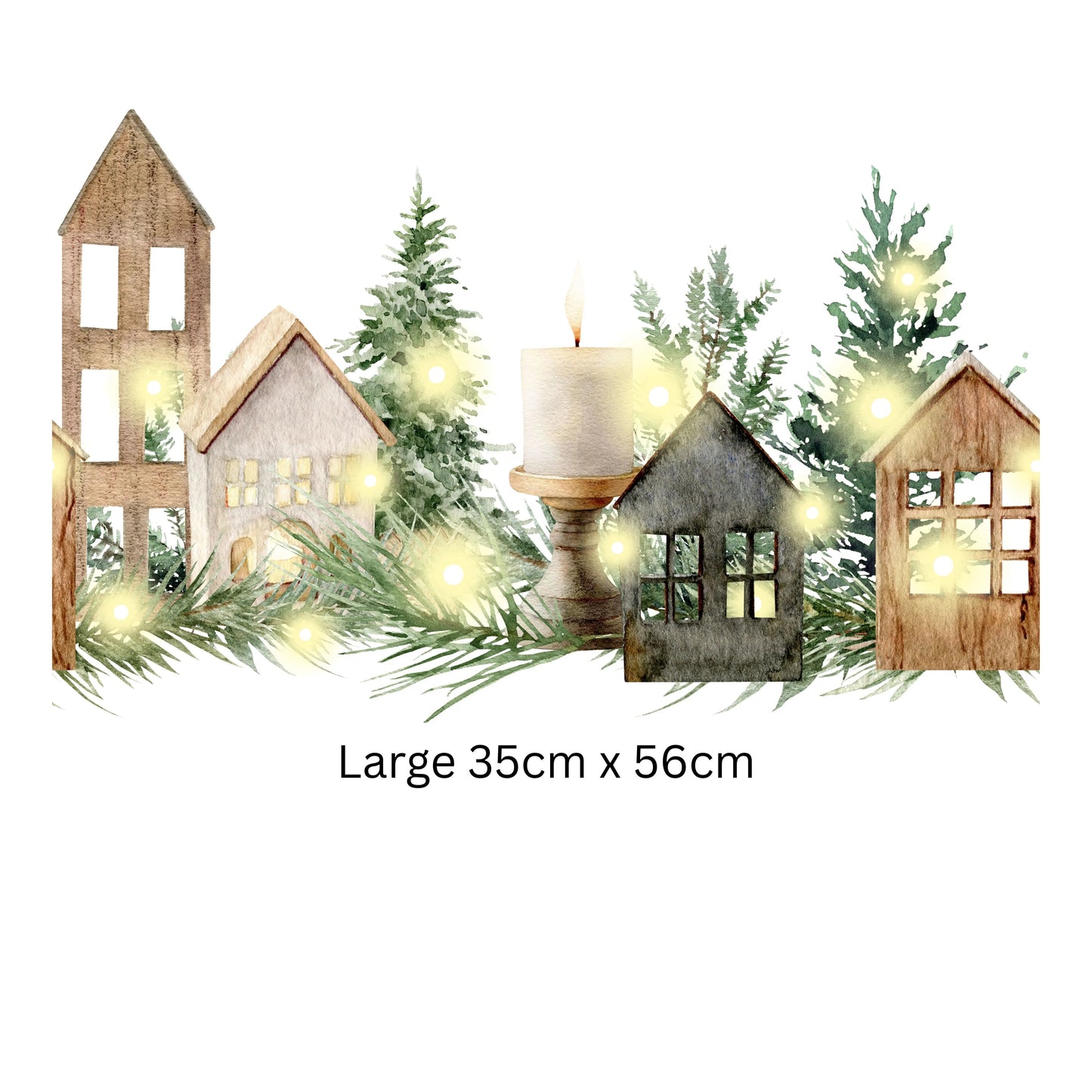 Double-Sided Christmas Window Sticker: Winter Scene Reusable Decal
