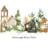 Double-Sided Christmas Window Sticker: Winter Scene Reusable Decal