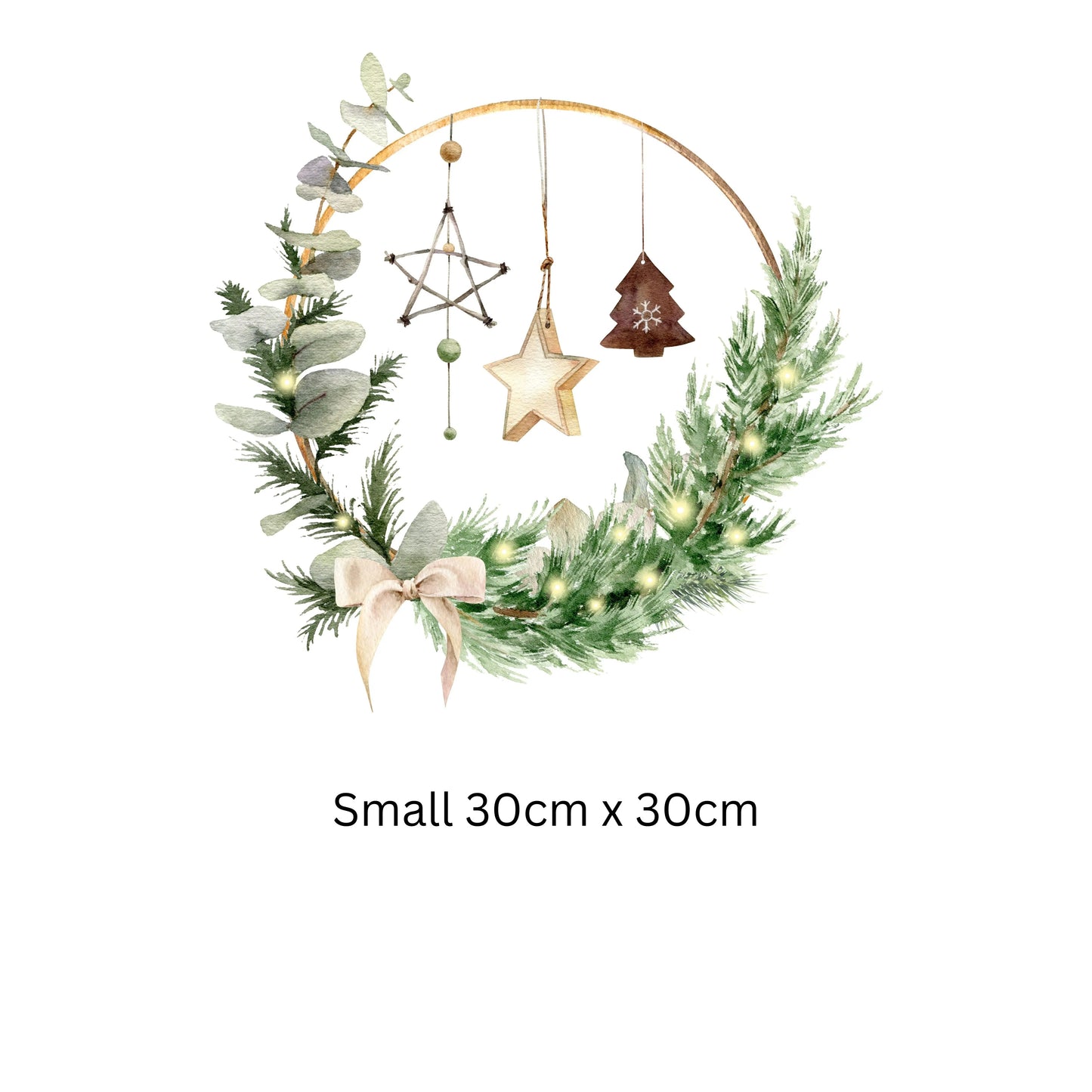 Double-Sided Christmas Wreath Window Sticker: Festive Holiday Decor