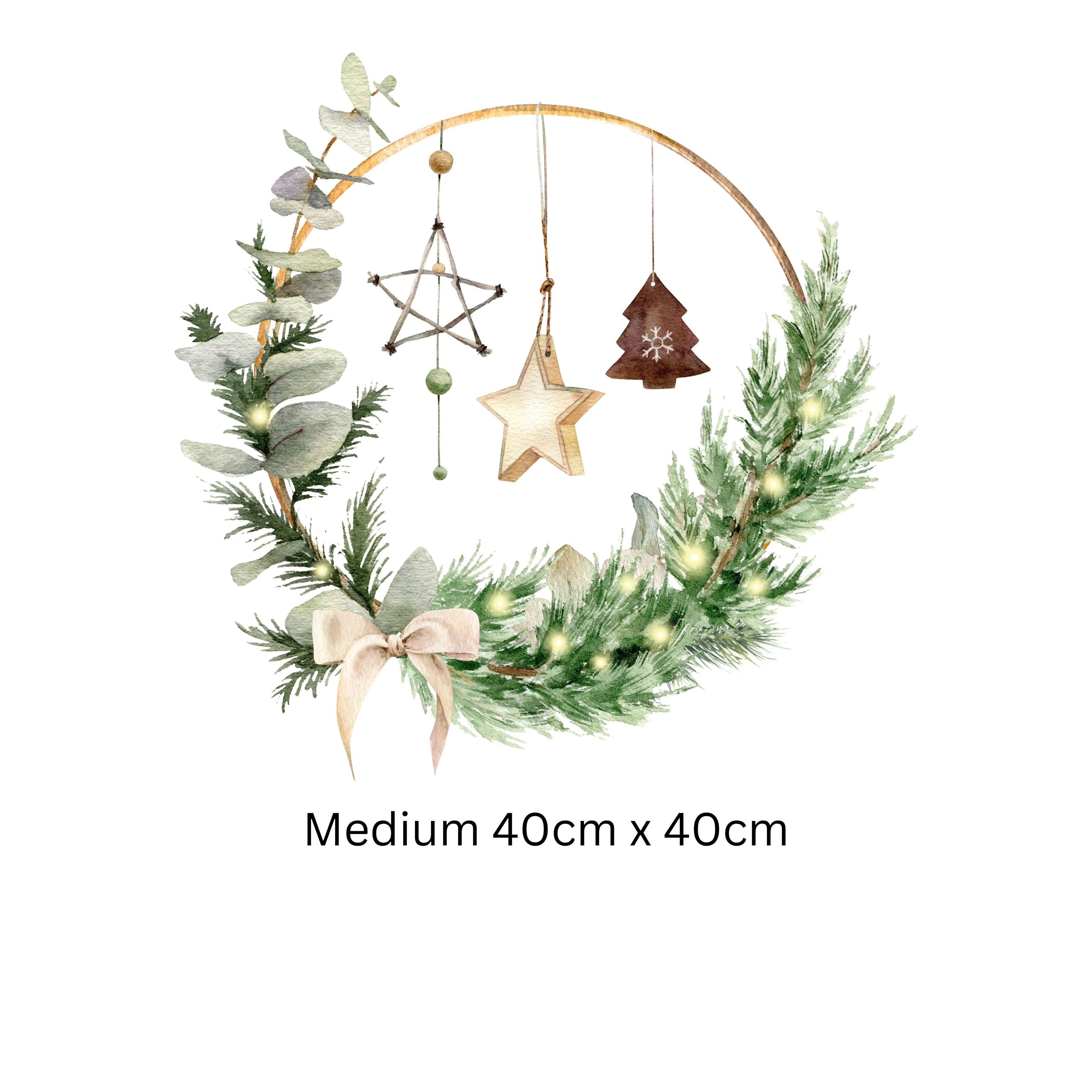 Double-Sided Christmas Wreath Window Sticker: Festive Holiday Decor