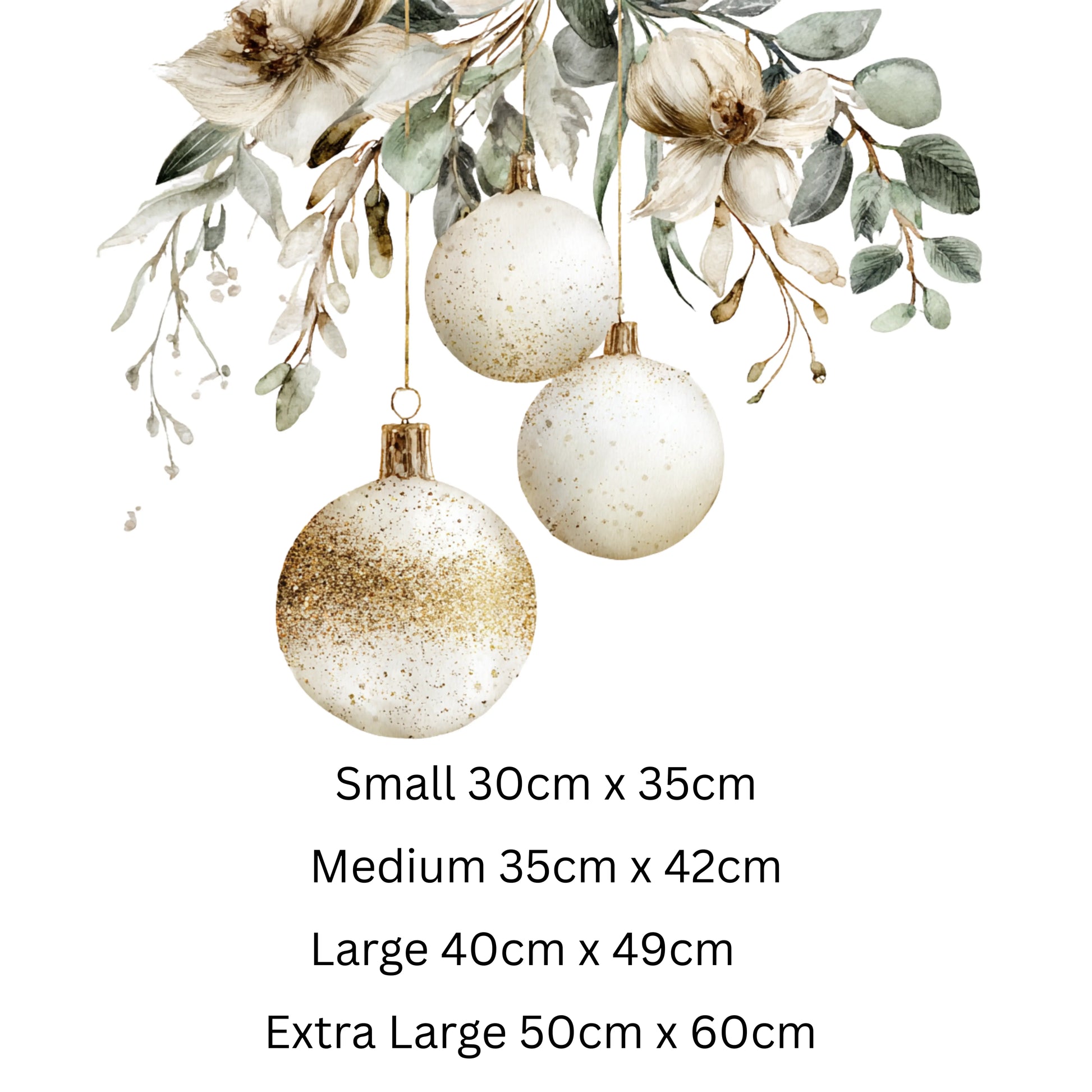 Gold and White Bauble Trio Christmas Window Sticker Creative Windows