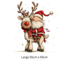 Santa Clause and Cute Reindeer Christmas Window Sticker