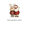 Santa and Reindeer Christmas Window Cling – Cute Festive Design with Snowy Background, Cosy Jumpers & Holiday Cheer
