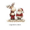 Santa and Reindeer Christmas Window Cling – Festive Christmas Decoration with Fairy Lights
