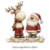Santa and Reindeer Christmas Window Cling – Festive Christmas Decoration with Fairy Lights