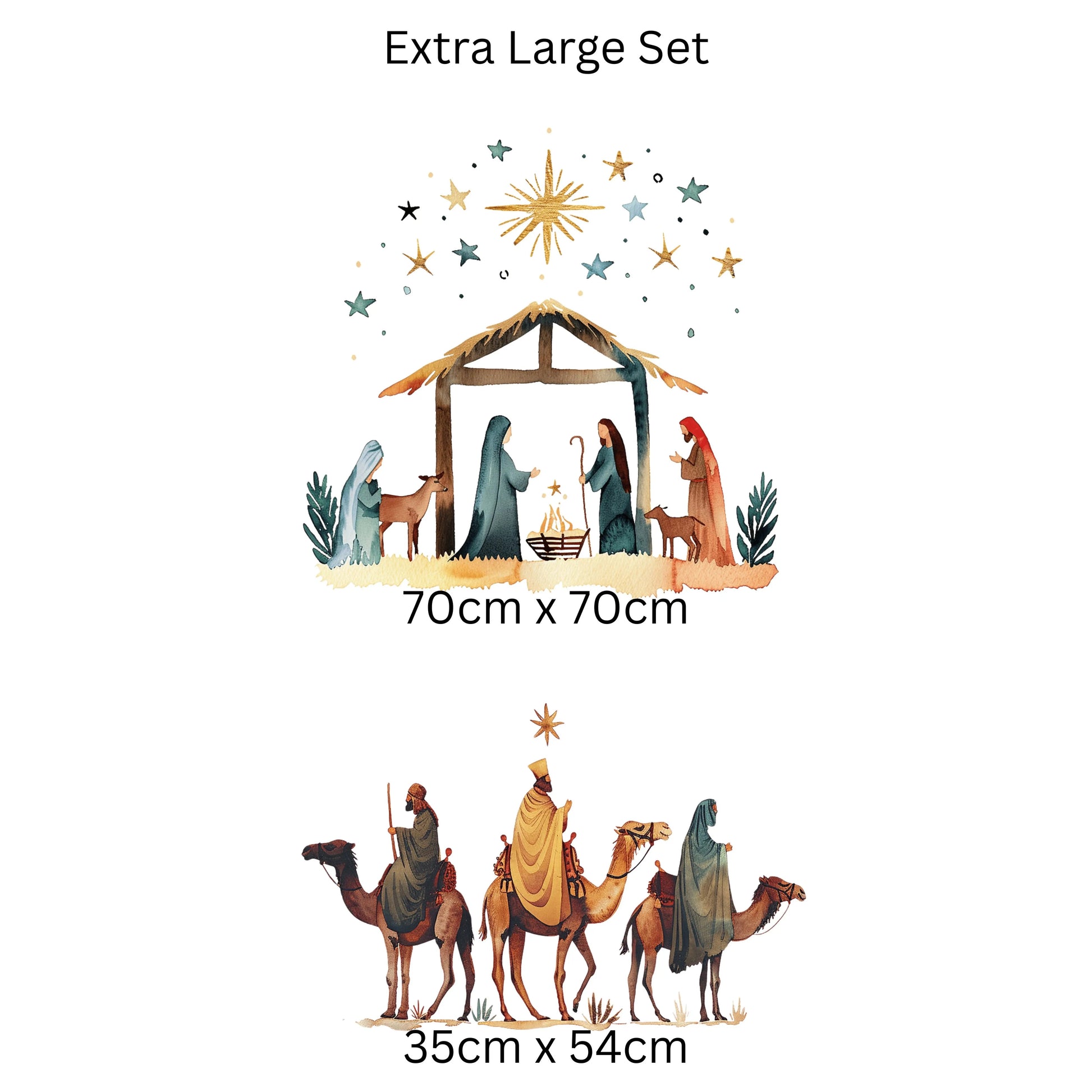 Three Kings Nativity Window Cling: Double-Sided Reusable Christmas Sticker Creative Windows