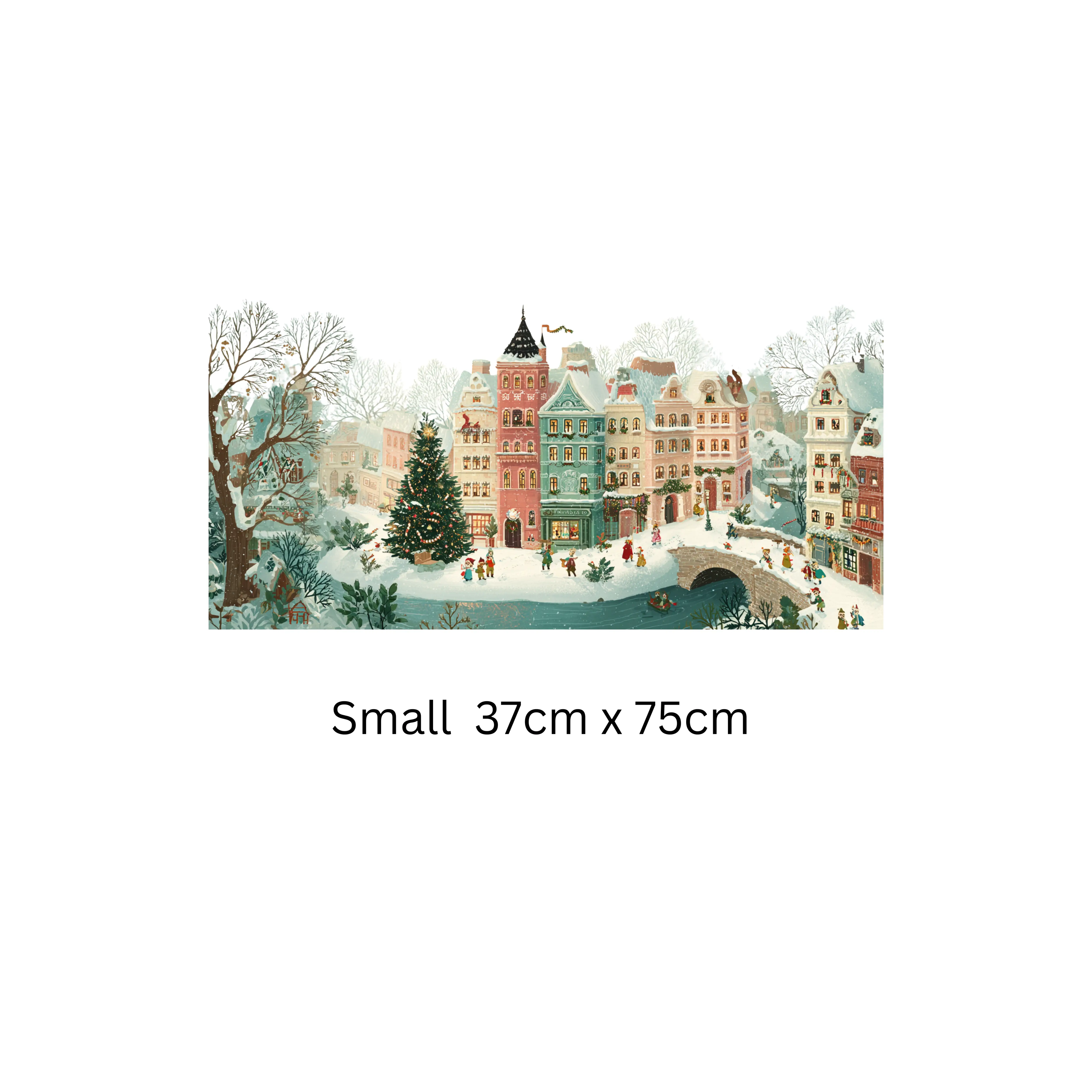 Christmas Winter Scene Window Sticker, Double-Sided Reusable Decal Creative Windows