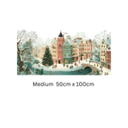 Christmas Winter Scene Window Sticker, Double-Sided Reusable Decal Creative Windows