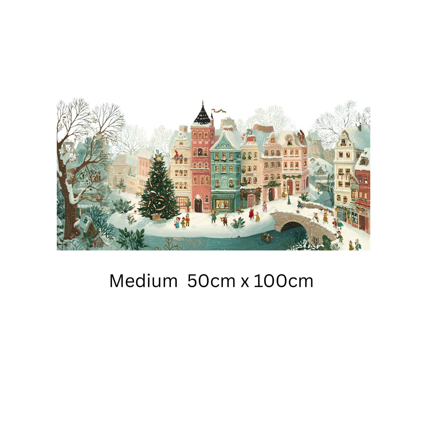 Christmas Winter Scene Window Sticker, Double-Sided Reusable Decal Creative Windows