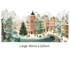 Christmas Winter Scene Window Sticker, Double-Sided Reusable Decal Creative Windows