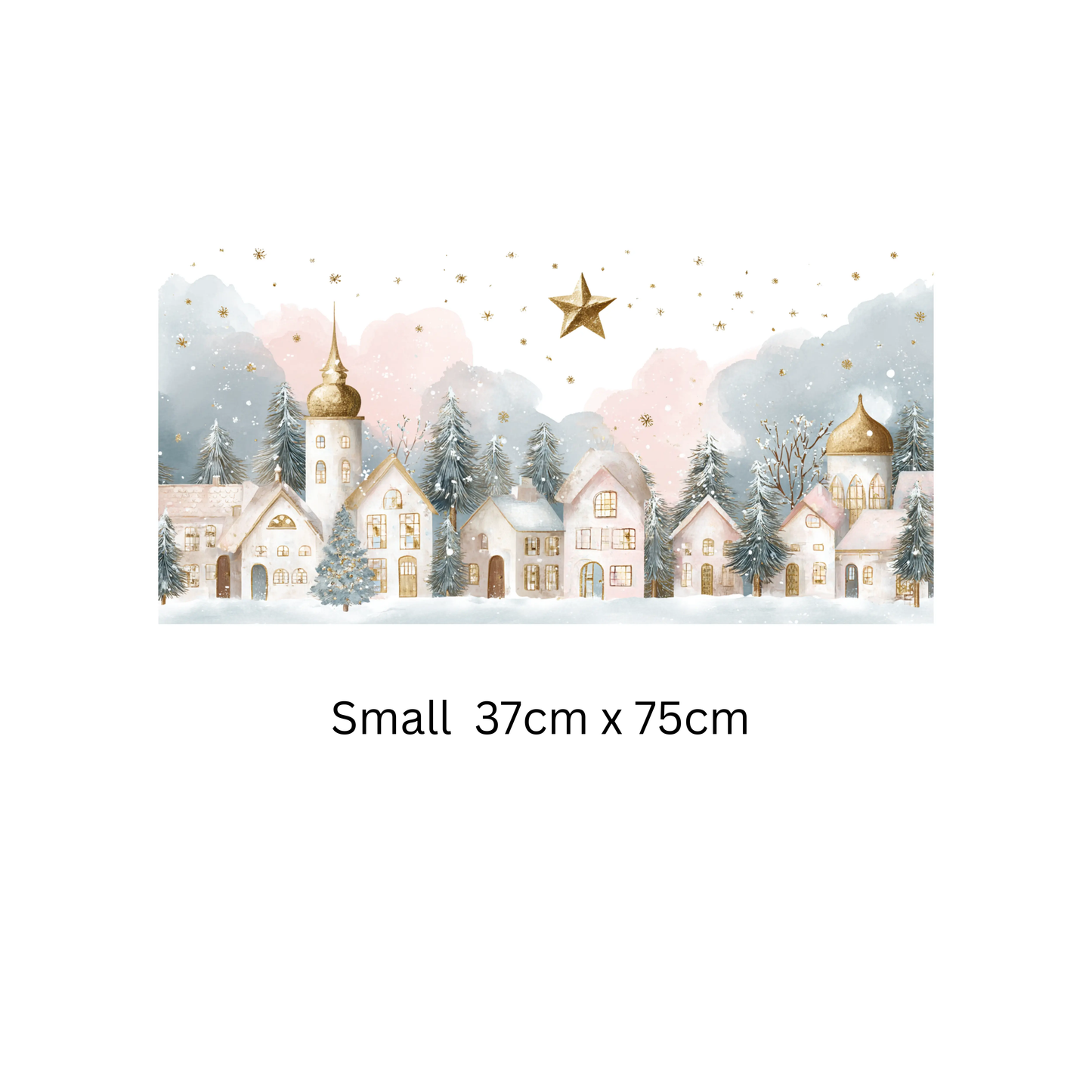 Christmas Window Sticker, Winter Town Scene, Double-Sided Reusable Decal Creative Windows