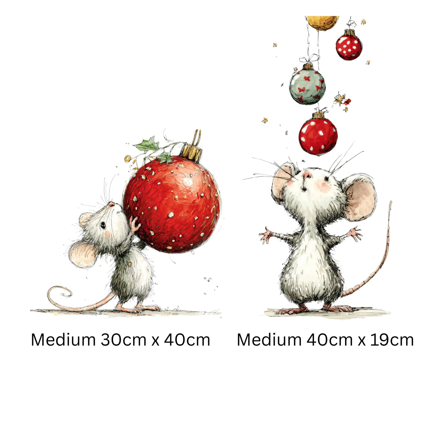 Double-Sided Christmas Mouse Window Sticker: Festive Christmas Window Decals Creative Windows