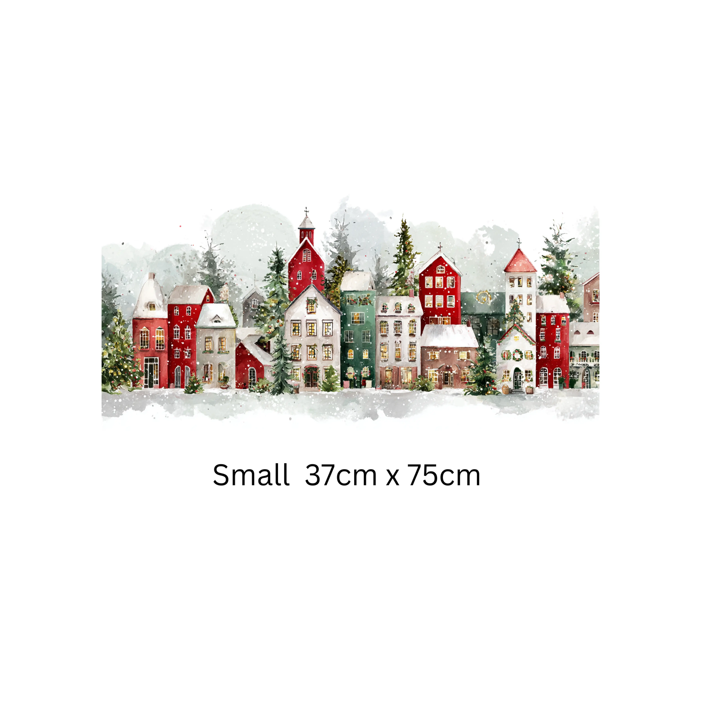 Christmas Winter Village Window Sticker, Double Sided Reusable Decal Creative Windows