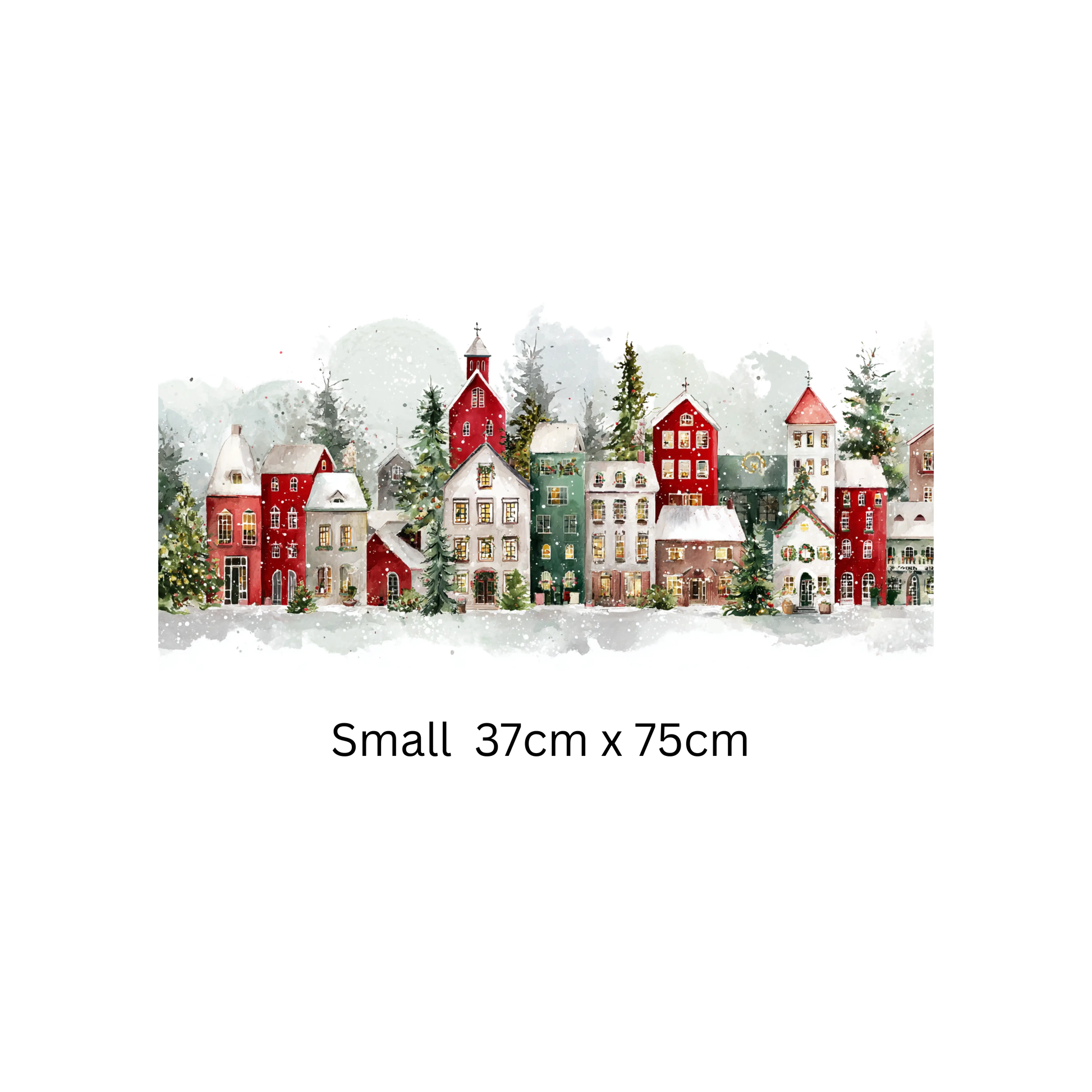 Christmas Winter Village Window Sticker, Double Sided Reusable Decal Creative Windows