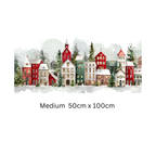 Christmas Winter Village Window Sticker, Double Sided Reusable Decal Creative Windows