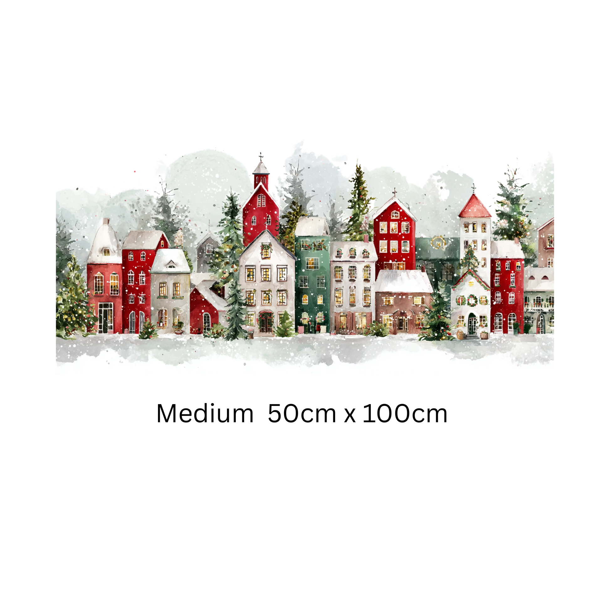 Christmas Winter Village Window Sticker, Double Sided Reusable Decal Creative Windows