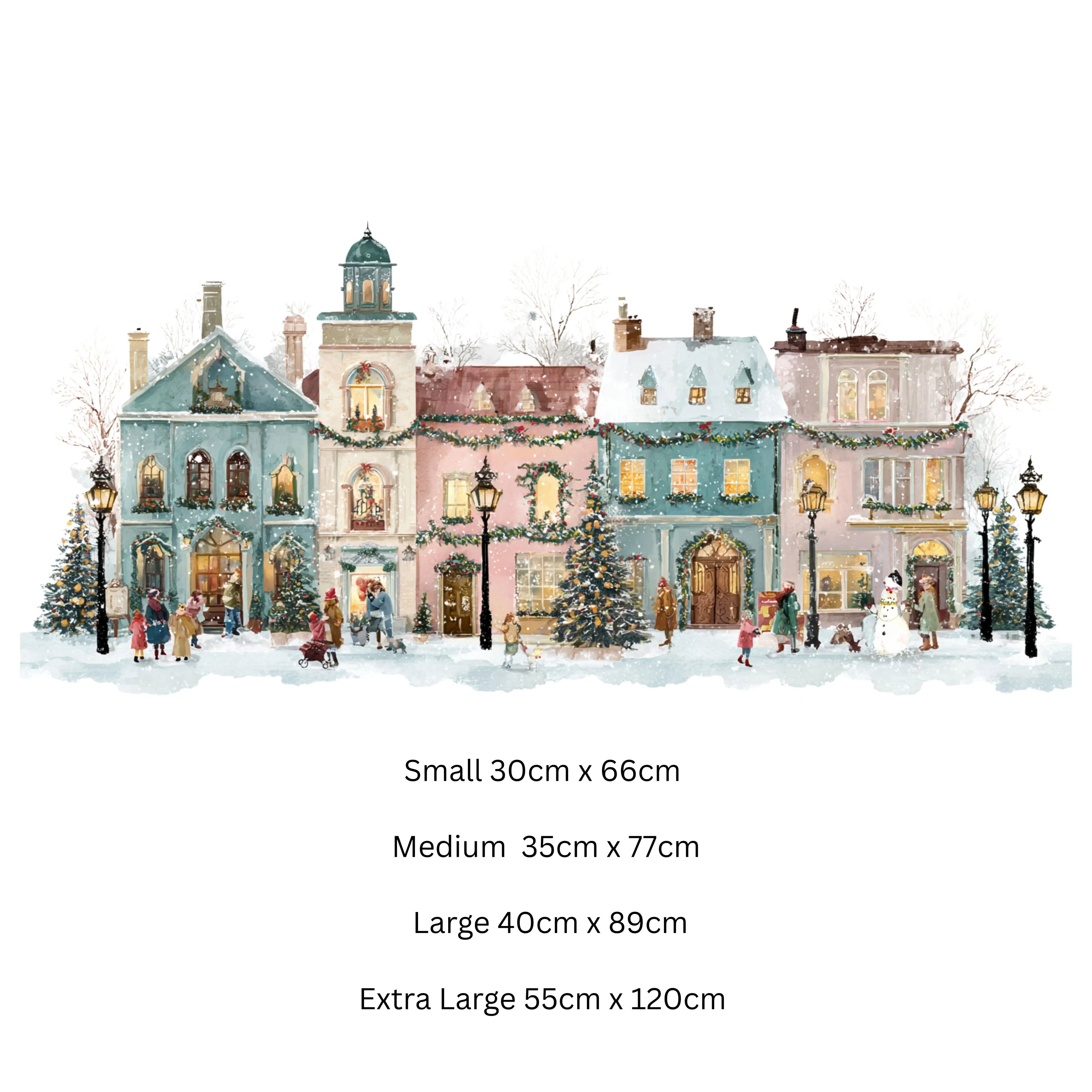 Double-Sided Christmas Window Sticker, Winter Village Reusable Decal Creative Windows