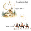Three Kings Nativity Window Cling: Double-Sided Reusable Christmas Sticker Creative Windows