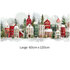 Christmas Winter Village Window Sticker, Double Sided Reusable Decal Creative Windows