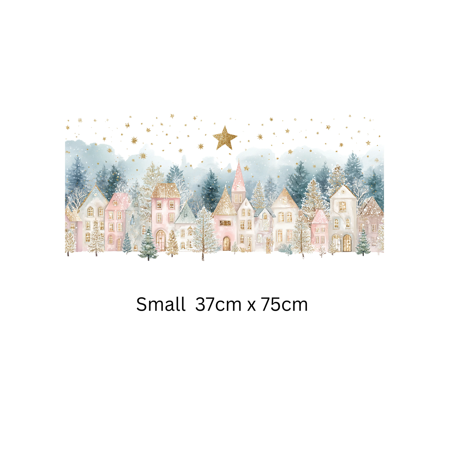 Double Sided Christmas Window Sticker, Winter Village Scene Creative Windows