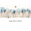 Double Sided Christmas Window Sticker, Winter Village Scene Creative Windows