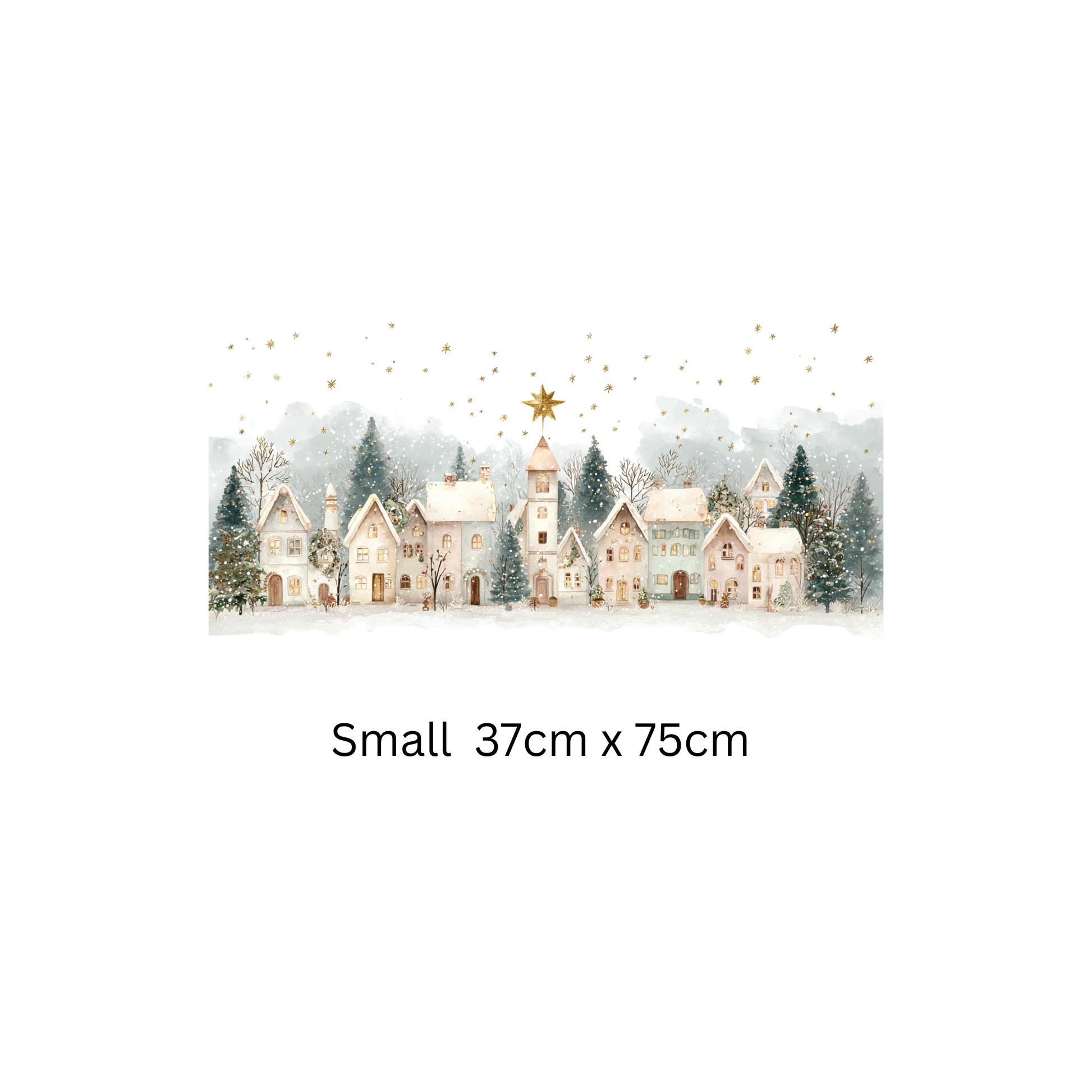 Christmas Window Sticker, Winter Town Scene, Double-Sided Reusable Decal Creative Windows