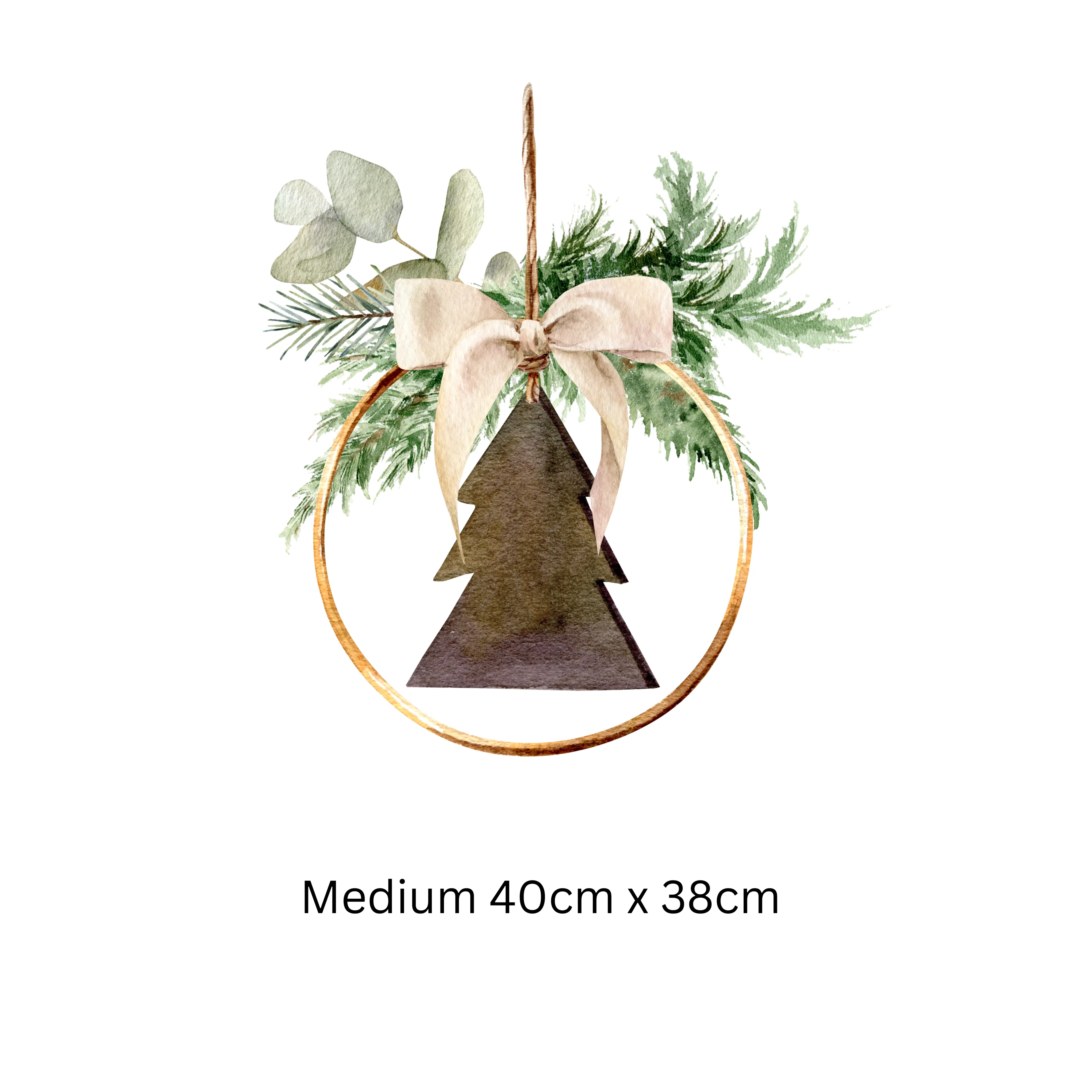 Rustic Double-Sided Christmas Wreath Window Sticker Creative Windows
