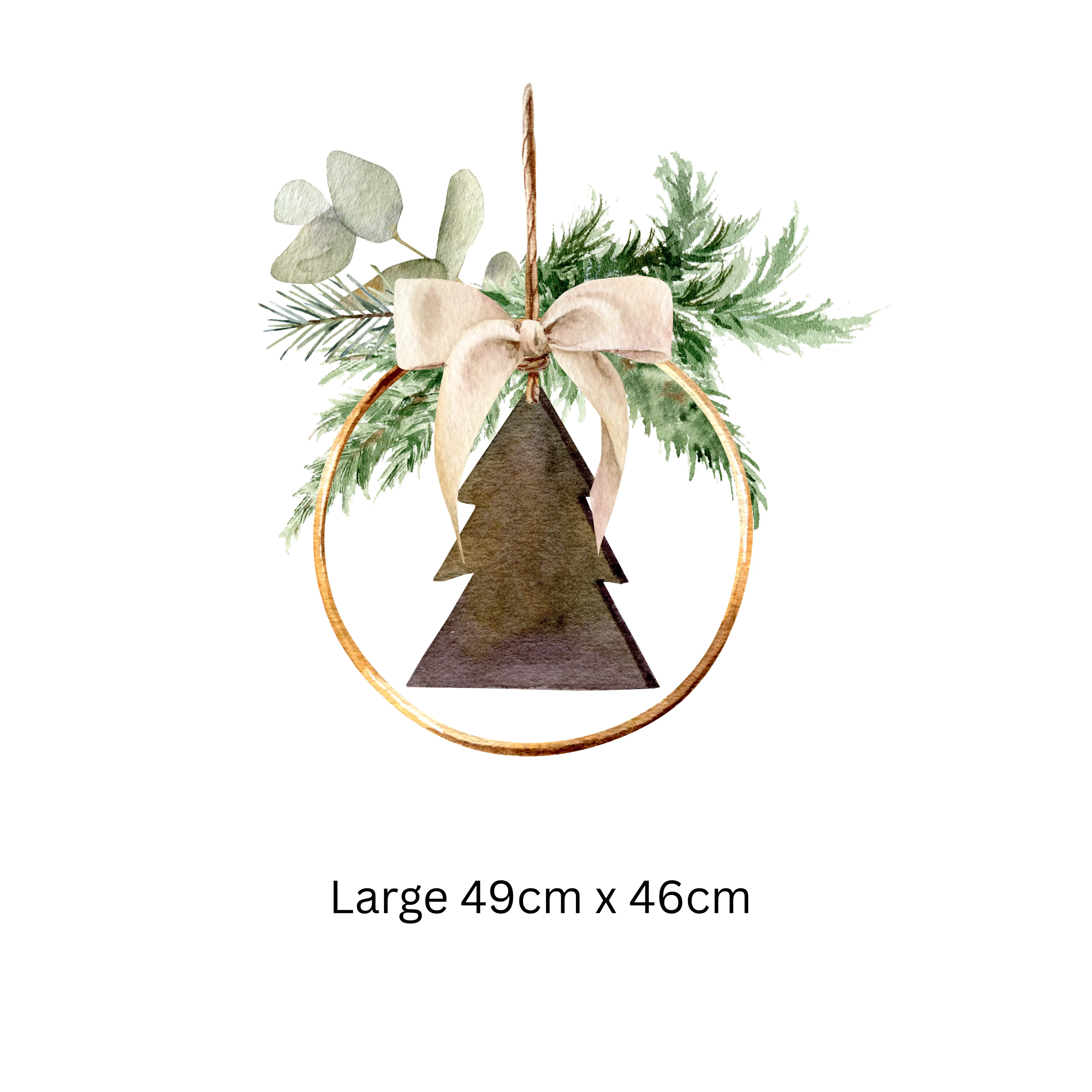 Rustic Double-Sided Christmas Wreath Window Sticker Creative Windows