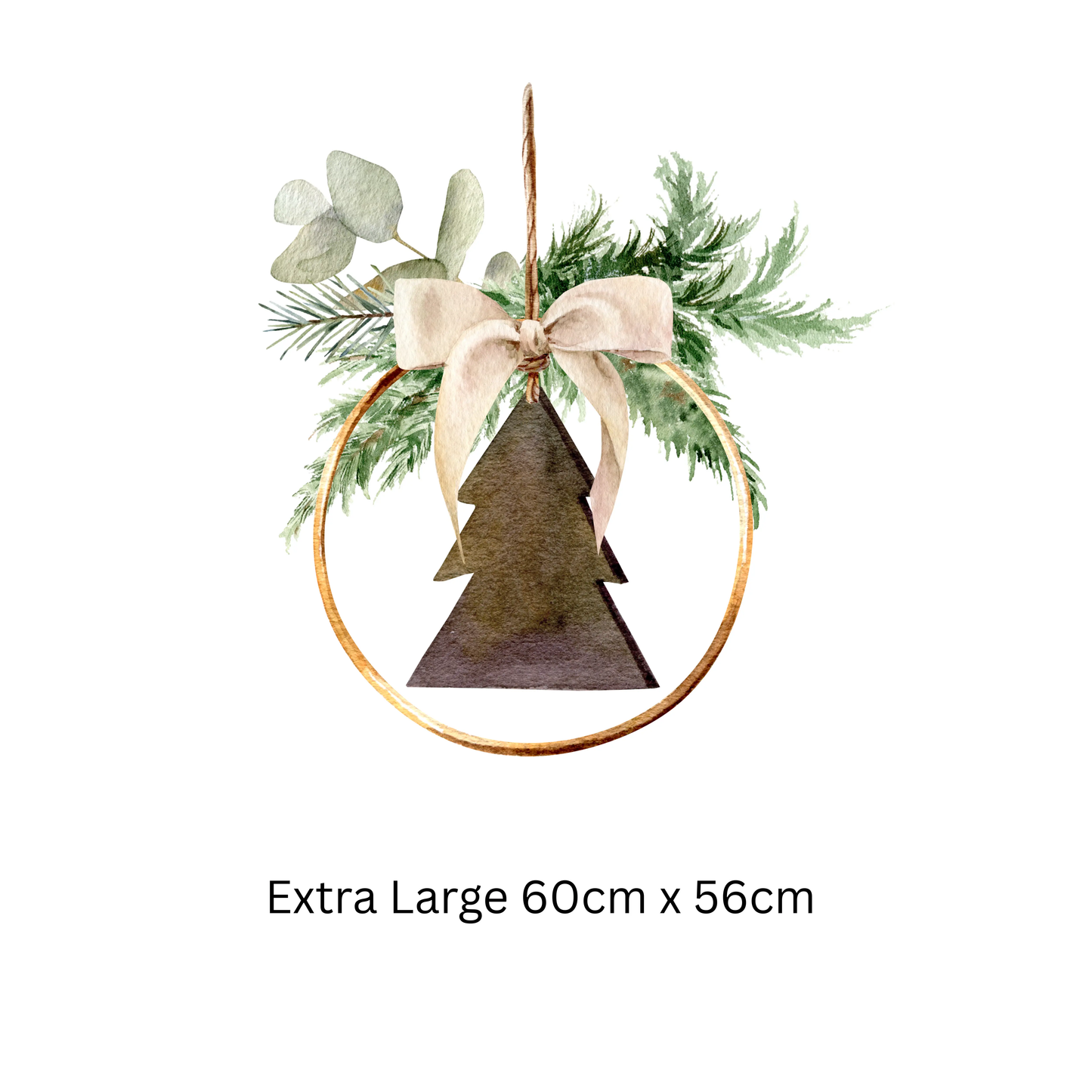 Rustic Double-Sided Christmas Wreath Window Sticker Creative Windows