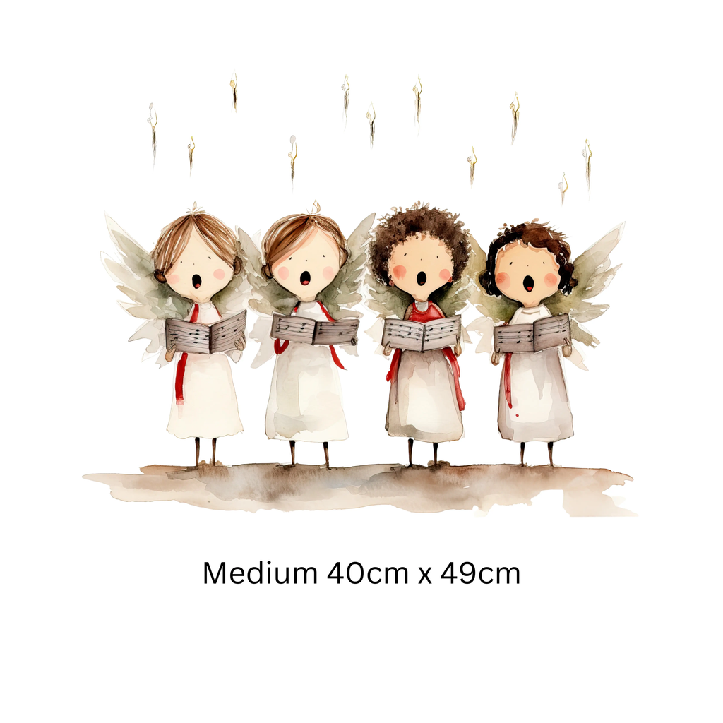 Double-Sided Christmas Carol Singing Angels Window Sticker: Festive Holiday Decor Creative Windows