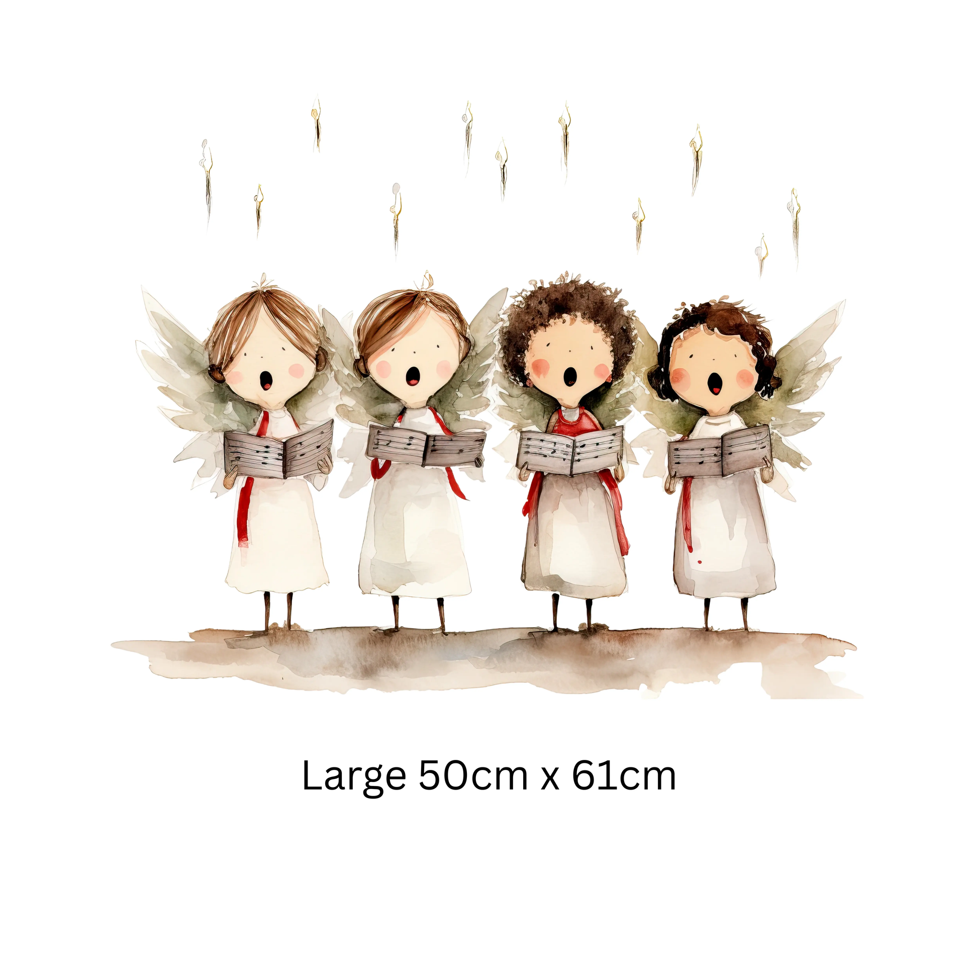 Double-Sided Christmas Carol Singing Angels Window Sticker: Festive Holiday Decor Creative Windows