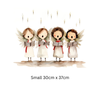 Double-Sided Christmas Carol Singing Angels Window Sticker: Festive Holiday Decor Creative Windows