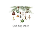 Rustic Christmas Window Sticker – Hanging Ornaments & Pine Garland Design Creative Windows