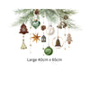 Rustic Christmas Window Sticker – Hanging Ornaments & Pine Garland Design Creative Windows