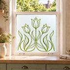 Art Nouveau Tulip Frosted Privacy Window Film
